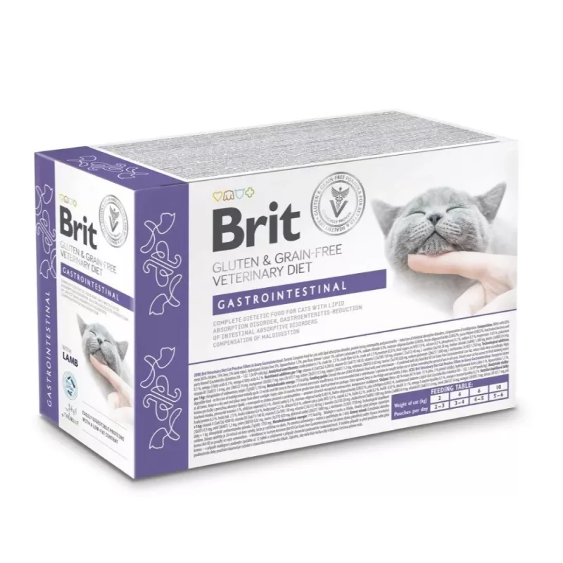 BRIT Veterinary Gastrointestinal Lamb - comida húmida para gatos - 12x85g