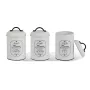 Conjunto de recipientes para armazenamento de alimentos Maestro MR-1771 Paris Maison, metal, preto, 3 peças, tampa incluída