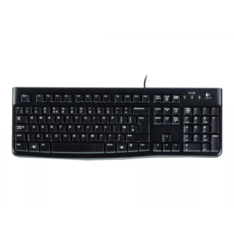 Desktop MK120, com fios, USB, QWERTZ, preto, rato incluído