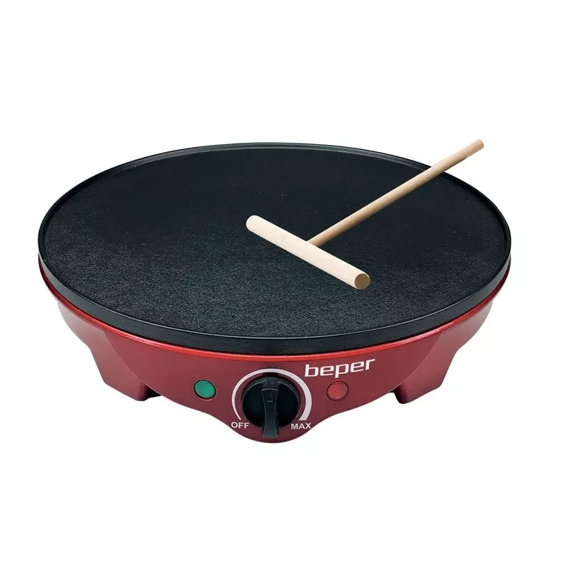 Beper BT.700Y Party Line máquina de crepes, placa antiaderente de 30 cm, 1300 W