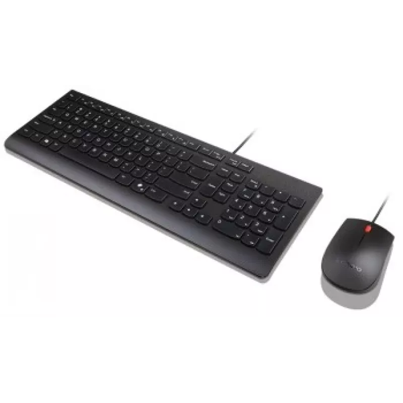 Conjunto de teclado e rato com fios Lenovo Essential 4X31R64445 — teclado de tamanho completo com fios USB e rato com fios USB