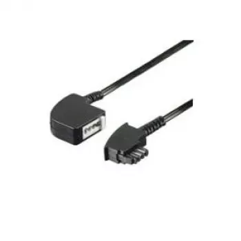 Wentronic Goobay Extensão TAE-F 4 polos, preto, 15 m – ficha TAE-F para conector fêmea TAE-F (68000)