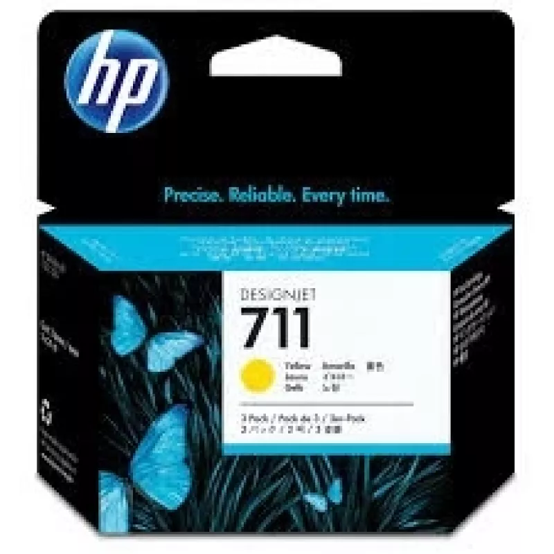 Tinteiro HP 711 pack de 3 (CZ136A), amarelo (SPEC)