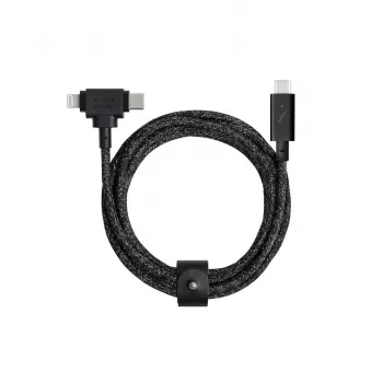 Cabo de carregamento e dados native union Belt Cabo Duo Pro USB-C para USB-C e Lightning preto