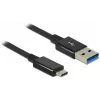 DeLOCK Premium - Cabo USB - USB Type-C de 24 pinos (macho) - para - USB Type-A de 9 pinos (macho) - 1,0 m (USB 3.1 Gen2) - preto (83983)