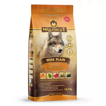 Alimento seco para cães Wolfsblut Wide Plain Horse 12,5 kg — fonte única de proteína animal, hipoalergénico, cães adultos, sem glúten