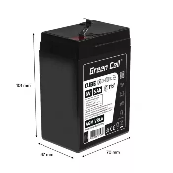 Bateria para UPS de chumbo-ácido selada Green Cell AGM6V5AH-J 6 V 5 Ah