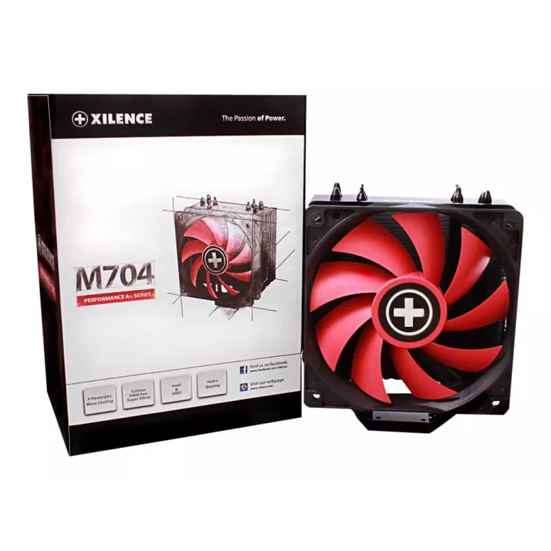 Xilence M704 dissipador de CPU 12 cm preto, vermelho