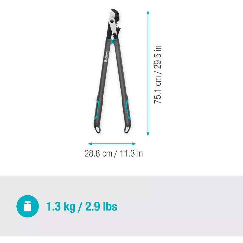 Gardena tesoura de poda EnergyCut bypass preta verde aço 5 cm
