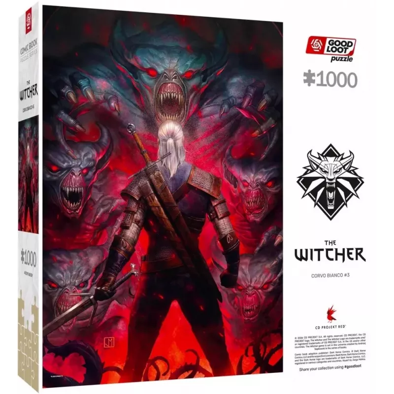 Puzzle Good Loot Comic Book: The Witcher (Wiedźmin) Corvo branco, 1000 peças
