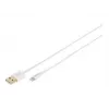 DIGITUS - Cabo Lightning - Lightning (M) para USB (M) - 1,0 m - isolamento duplo - branco - moldado - para Apple iPad/iPhone/iPod (Lightning) (DB-600106-010-W)
