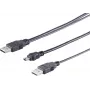 ShiverPeaks 77151 Cabo USB de Mini-B para 2x A em Y, 1 m, preto