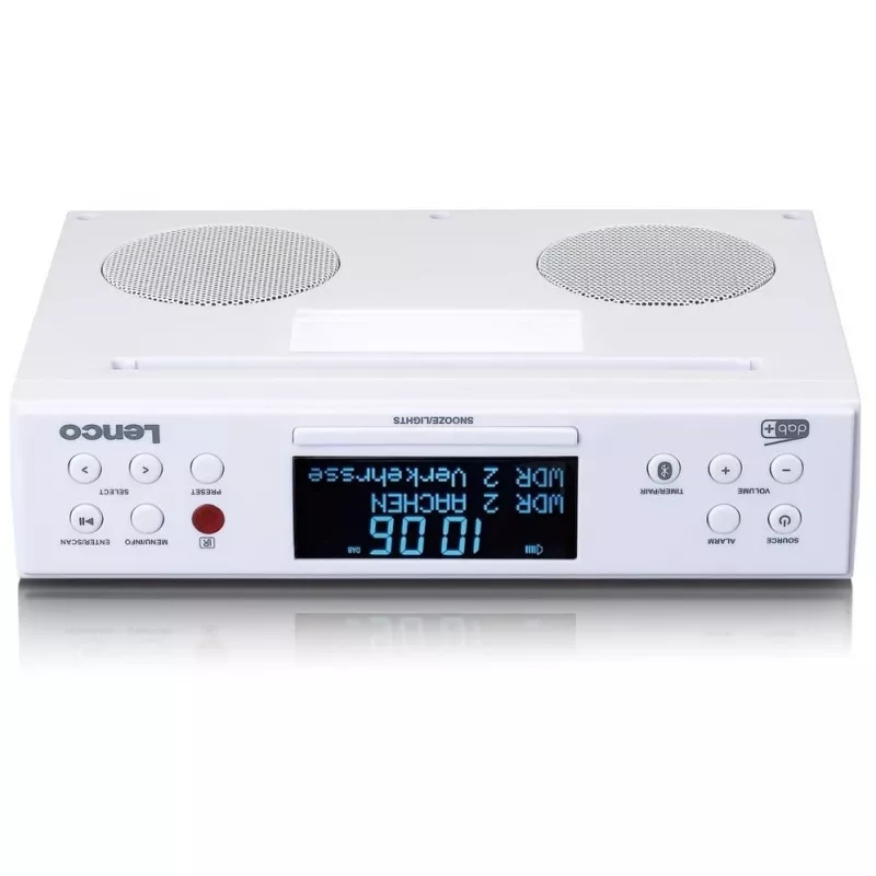 Lenco KCR-190WH rádio de cozinha para montar sob armário com PLL FM, DAB+ e Bluetooth, branco