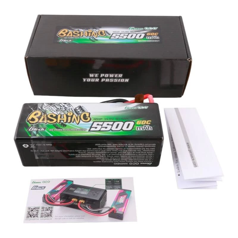 Bateria LiPo Gens ace G-Tech 5500mAh 4S1P 14.8V 60C HardCase para carro RC