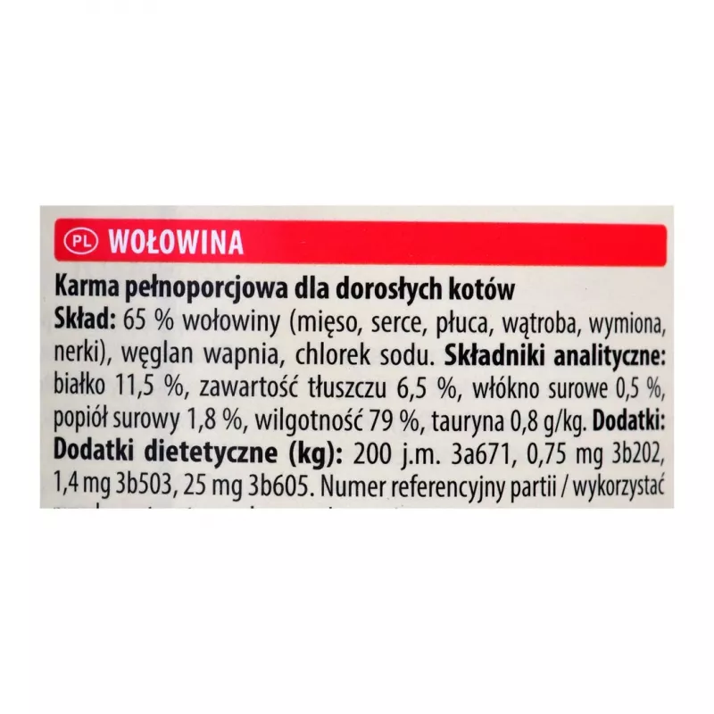 Ração húmida para gatos Animonda Carny lata 200 g — vaca, sem cereais, sem glúten, para gatos adultos, adequada em caso de alergias alimentares