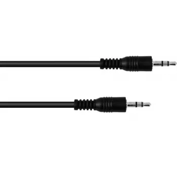 Cabo estéreo 3,5 mm Omnitronic 30211600 — 1,5 m, preto, ficha TRS para ficha