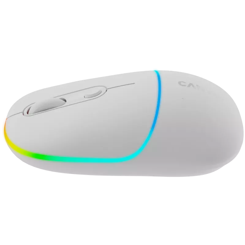 Rato Canyon MW-22 CNS-CMSW22SW – 2 em 1 Bluetooth/2,4 GHz – ótico – 800/1200/1600 DPI – 4 botões – iluminação RGB – recarregável – branco neve