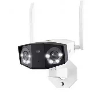 Reolink Duo Série W730 - Câmara WiFi exterior 4K, lente dupla, vista panorâmica de 180°, deteção de pessoas/veículos/animais