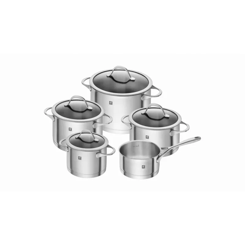 ZWILLING Essence conjunto de panelas em aço inoxidável de 5 peças com tampas de vidro