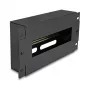 Delock 67320 Régua de disjuntores de 10" com cobertura e calha DIN, 3U, metal, preto