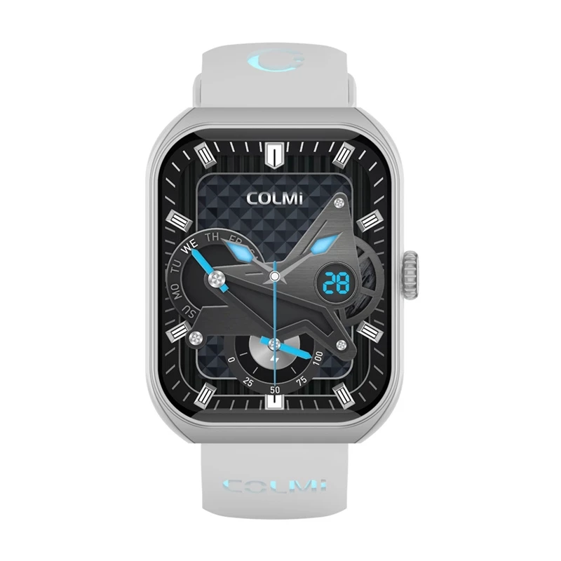 Smartwatch Colmi P86 Silver Bluetooth medidor de frequência cardíaca, caixa prateada