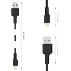 AUKEY CB-AL05 cabo de nylon Lightning para USB-A MFi, 2 m, preto