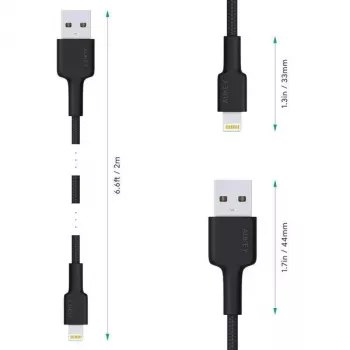 Cabo Lightning AUKEY CB-AL05 1 m preto