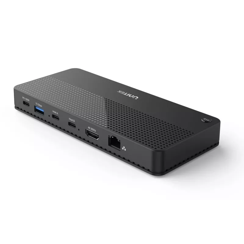 Docking station UNITEK D1079A USB4 com fios preto 100W Power Delivery