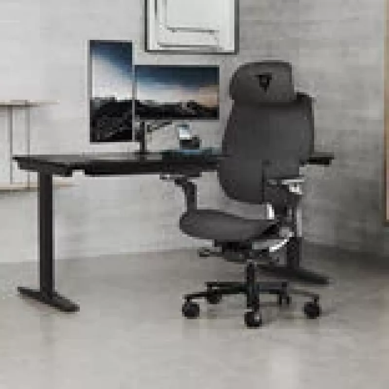 Cadeira gaming thunder x3 FLEX Pro Fabric cinzenta — cadeira giratória ergonómica, braços ajustáveis e inclinação