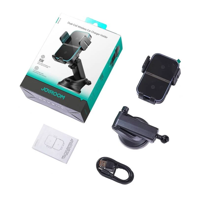 Joyroom JR-ZS246S suporte de automóvel para o tablier com carregador sem fios, preto