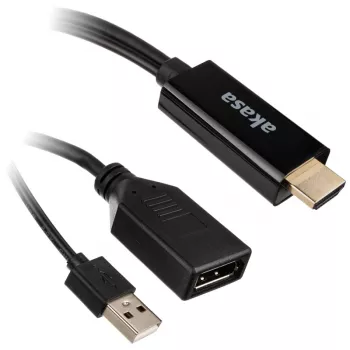 Cabo adaptador HDMI para DisplayPort Akasa AK-CBHD24-25BK