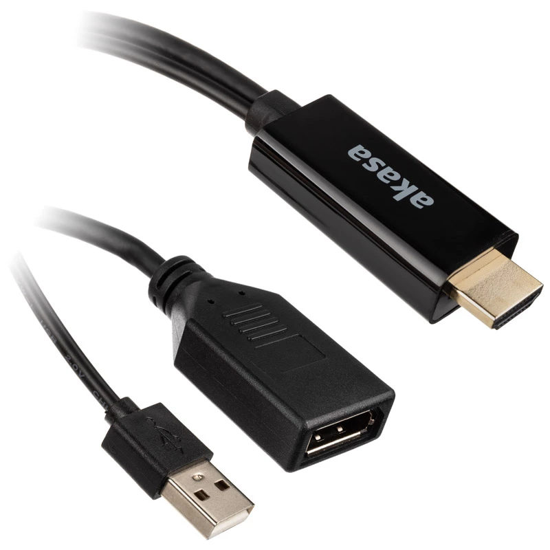 Cabo adaptador HDMI para DisplayPort Akasa AK-CBHD24-25BK