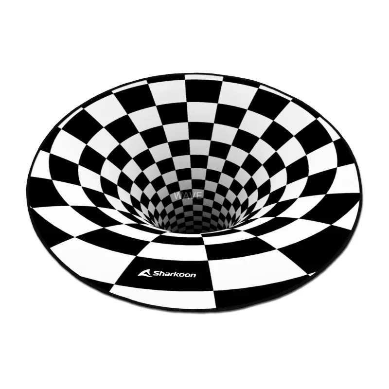 Sharkoon SKILLER SFM12 3D Vortex tapete para cadeira gaming, 120 cm, preto/branco