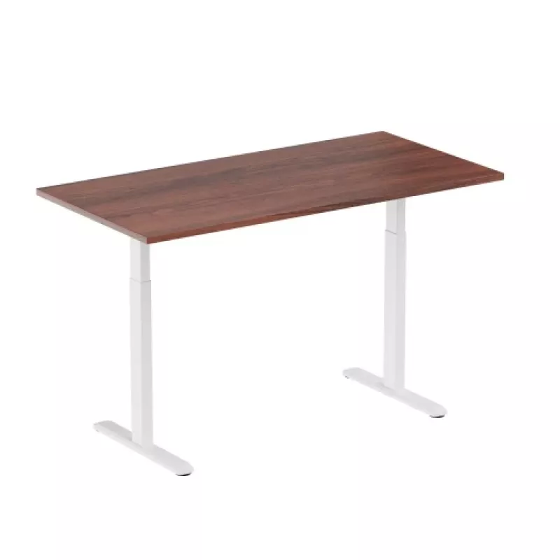 Mesa de altura ajustável Up Up Bjorn branca, tampo M nogueira escura