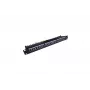 Patch panel 19 polegadas 24 portas, CAT6, S/FTP, 1U, gestão de cabos, preto (completo)