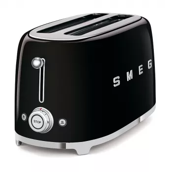Smeg - TSF02 Torradeira 4 fatias - Preto/lacado/LxAxP 41x20,8x21,5 cm/6 níveis de torra/1500W