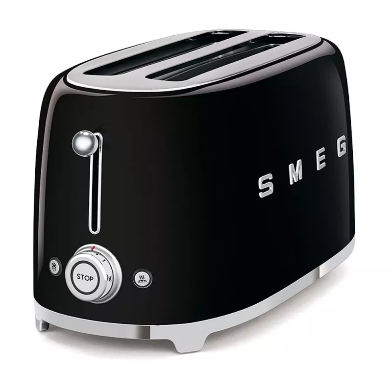 Smeg - TSF02 Torradeira 4 fatias - Preto/lacado/LxAxP 41x20,8x21,5 cm/6 níveis de torra/1500W