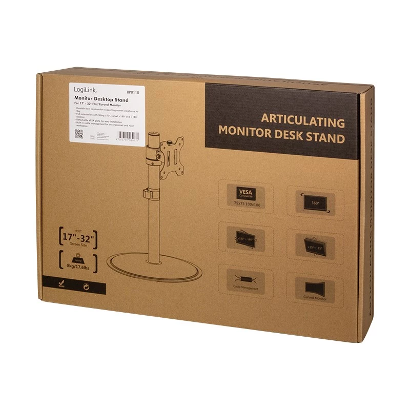 Suporte para monitor LogiLink BP0110 81,3 cm (32 polegadas) secretária preto