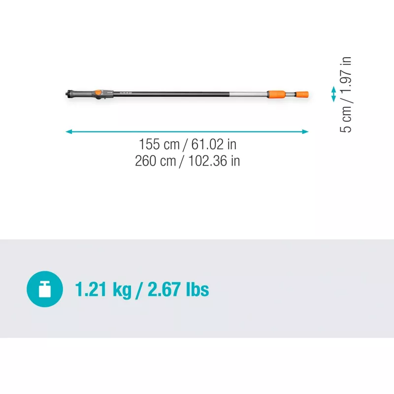 Cabo telescópico Gardena Cleansystem M-XL, 155–260 cm