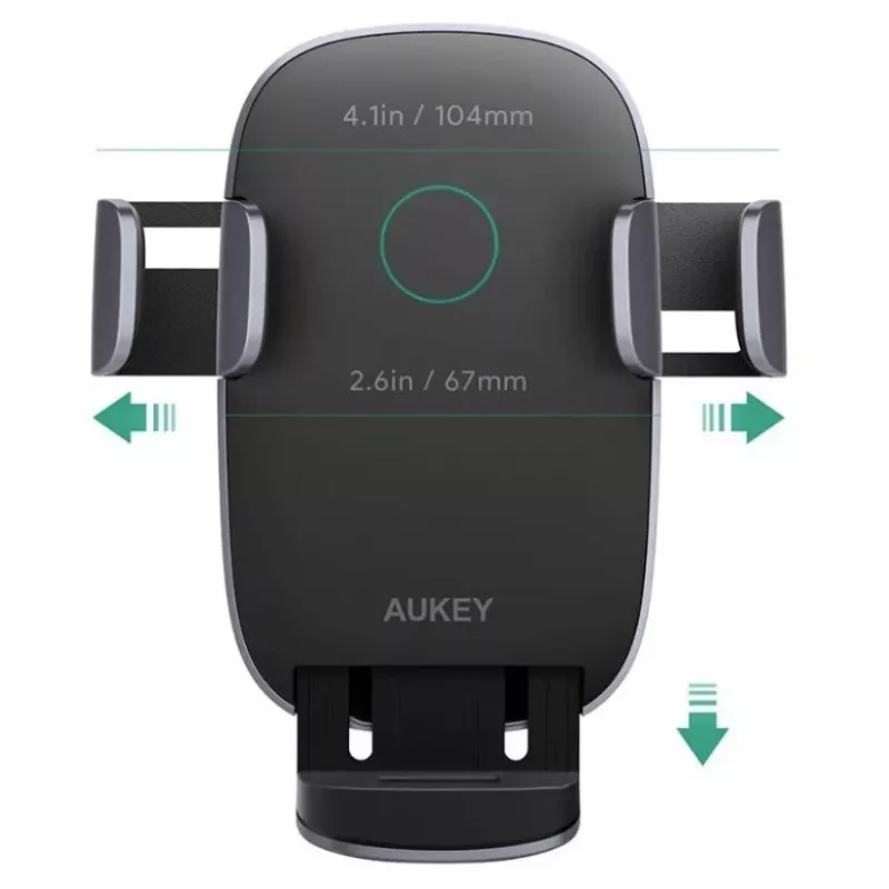 Suporte de carregamento sem fios para automóvel Aukey HD-C52 — suporte de automóvel compatível com Qi com ângulo ajustável e função de carregamento sem fios