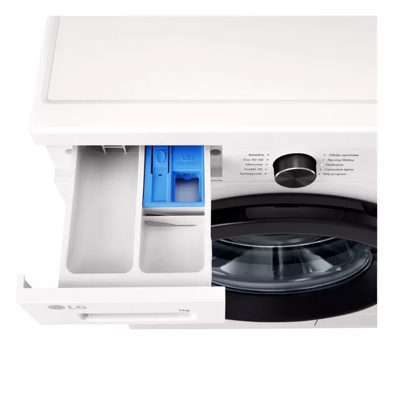 Máquina de lavar roupa LG F2X10S7NWK — carregamento frontal, 600 mm de largura, 540 mm de profundidade, 890 mm de altura, 59 kg de peso líquido