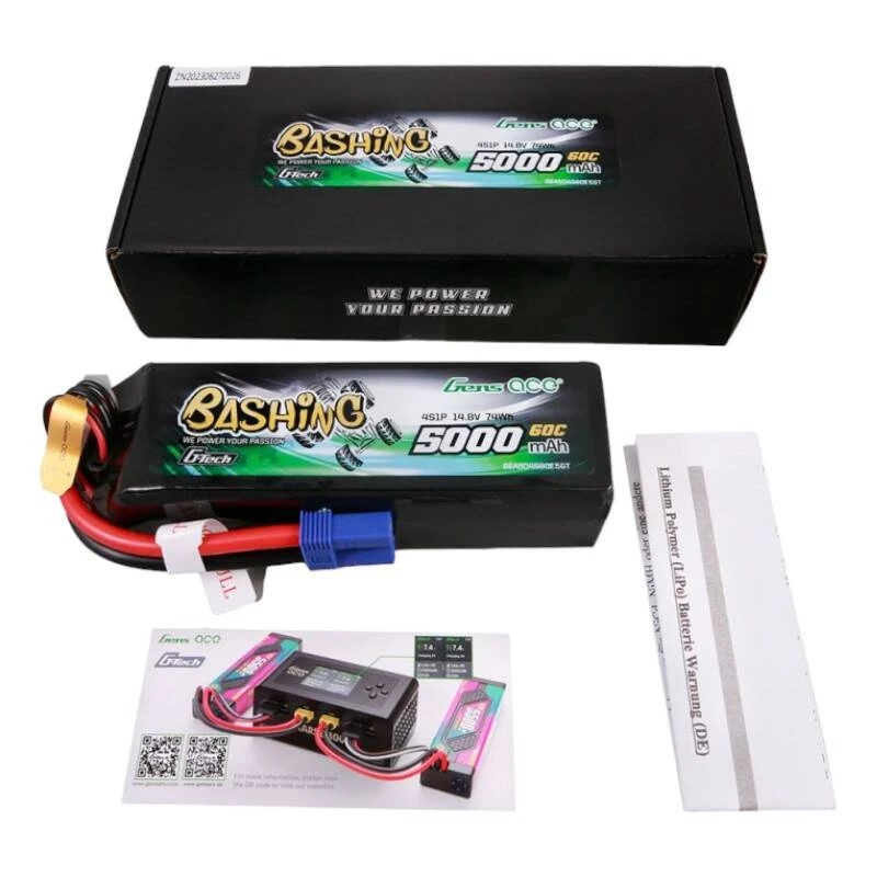 Bateria Gens ace G-Tech 5000mAh 14,8V 4S1P 60C Lipo Pack