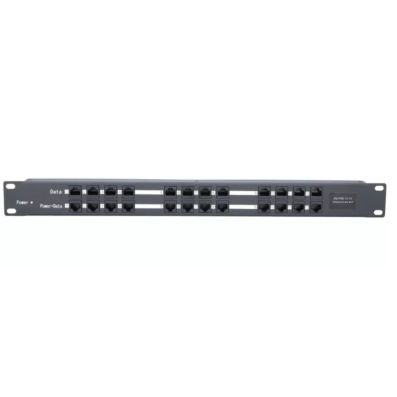 Injetor PoE Extralink 12 portas 12x 100Mb/s RJ45, Rackmount
