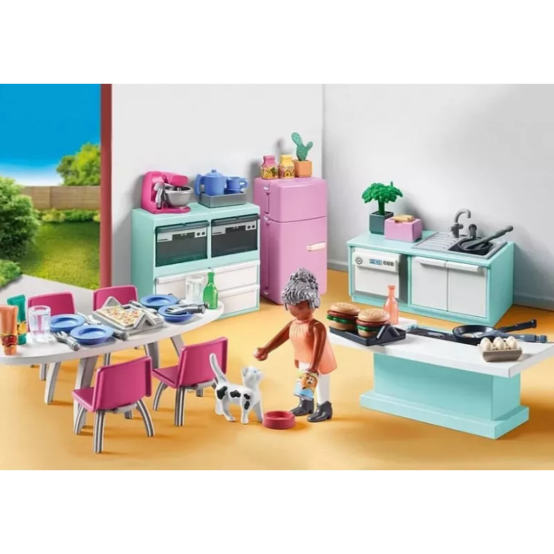 Cozinha Playmobil My Life Kitchen 71608 multicolorida plástico 4-10 anos