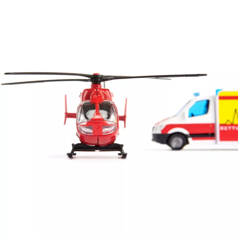 Conjunto de brinquedos Usorteret Siku Mercedes-Benz ambulância e helicóptero conjunto de modelos