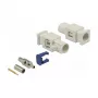 Conector coaxial DELOCK 89756 — FAKRA B macho, contactos dourados, 9,4×25,6×7,4 mm