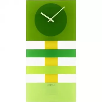 NeXtime Relógio de parede 2855gn Bold Stripes, 19 x 38 cm, parede, verde