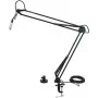 Braço de microfone de mesa Omnitronic TMA-2, regulável em altura, preto, suporte de fixação de mesa