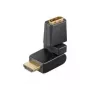 Wentronic Goobay Adaptador HDMI™, conector fêmea HDMI standard (Type-A), Preto – conector fêmea HDMI™ A > ficha HDMI™ A, orientável (60757)