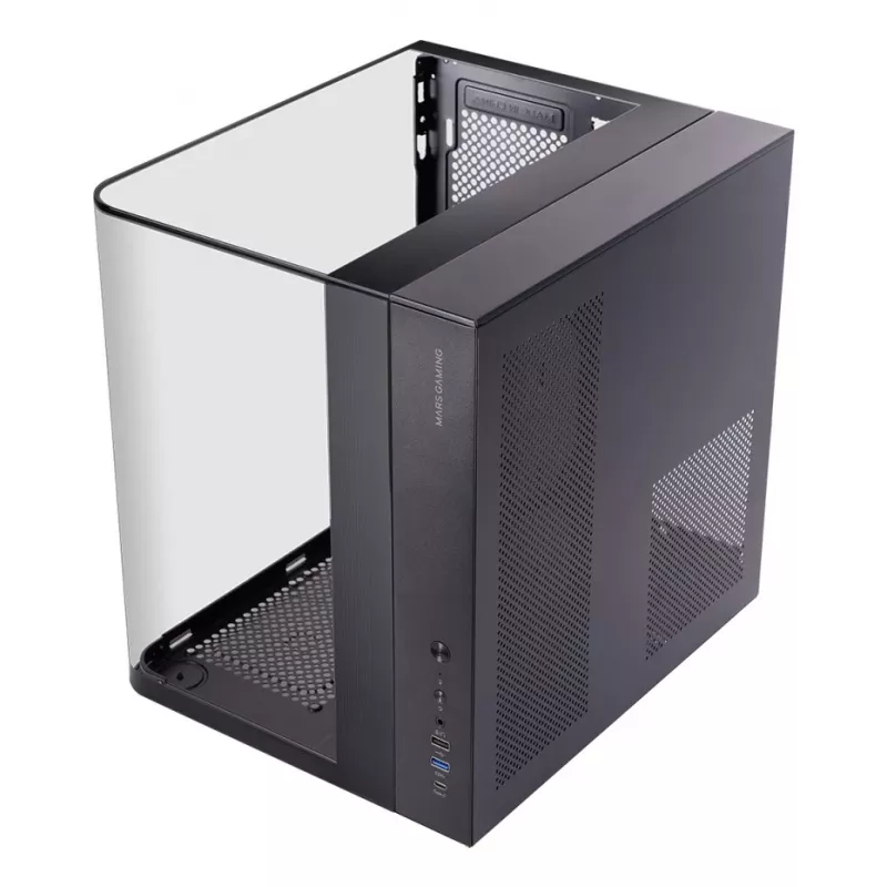 Caixa de PC Midi Tower TACENS Mars Gaming MC-INFINIOLITE, preta, vidro temperado, compatível com ATX/Micro-ATX/Mini-ITX, ventoinha de 120 mm